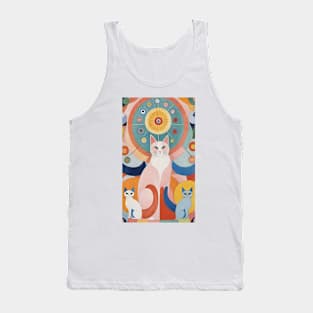 Hilma af Klint's Abstract Feline Fantasy: Whimsical Reverie Tank Top